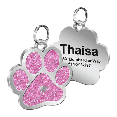 Personalized Pet ID Tag, Paw Dog Tag, Custom Cat Name Tag, Engraved Pet Tag, Pet Gift