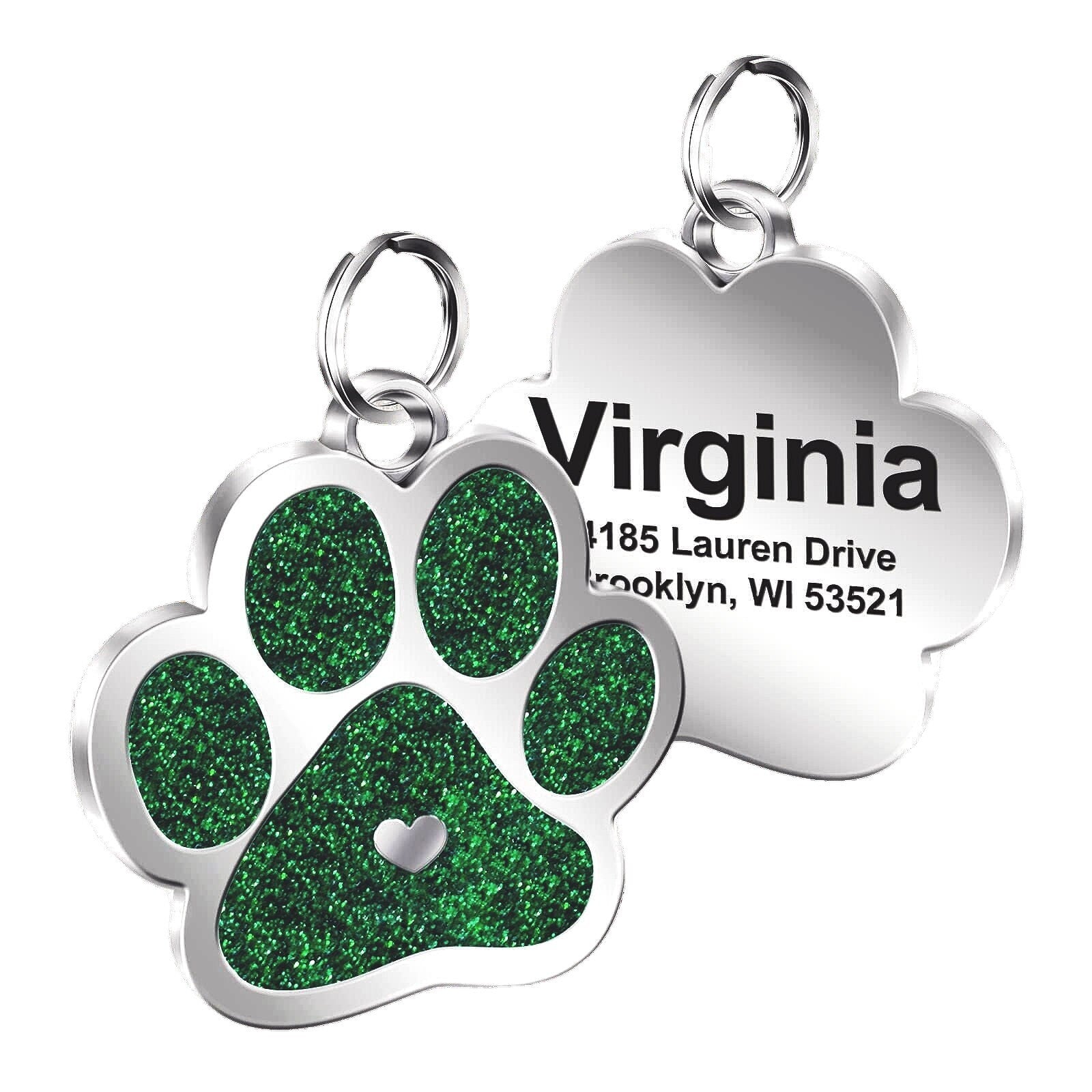 Personalized Pet ID Tag, Paw Dog Tag, Custom Cat Name Tag, Engraved Pet Tag, Pet Gift