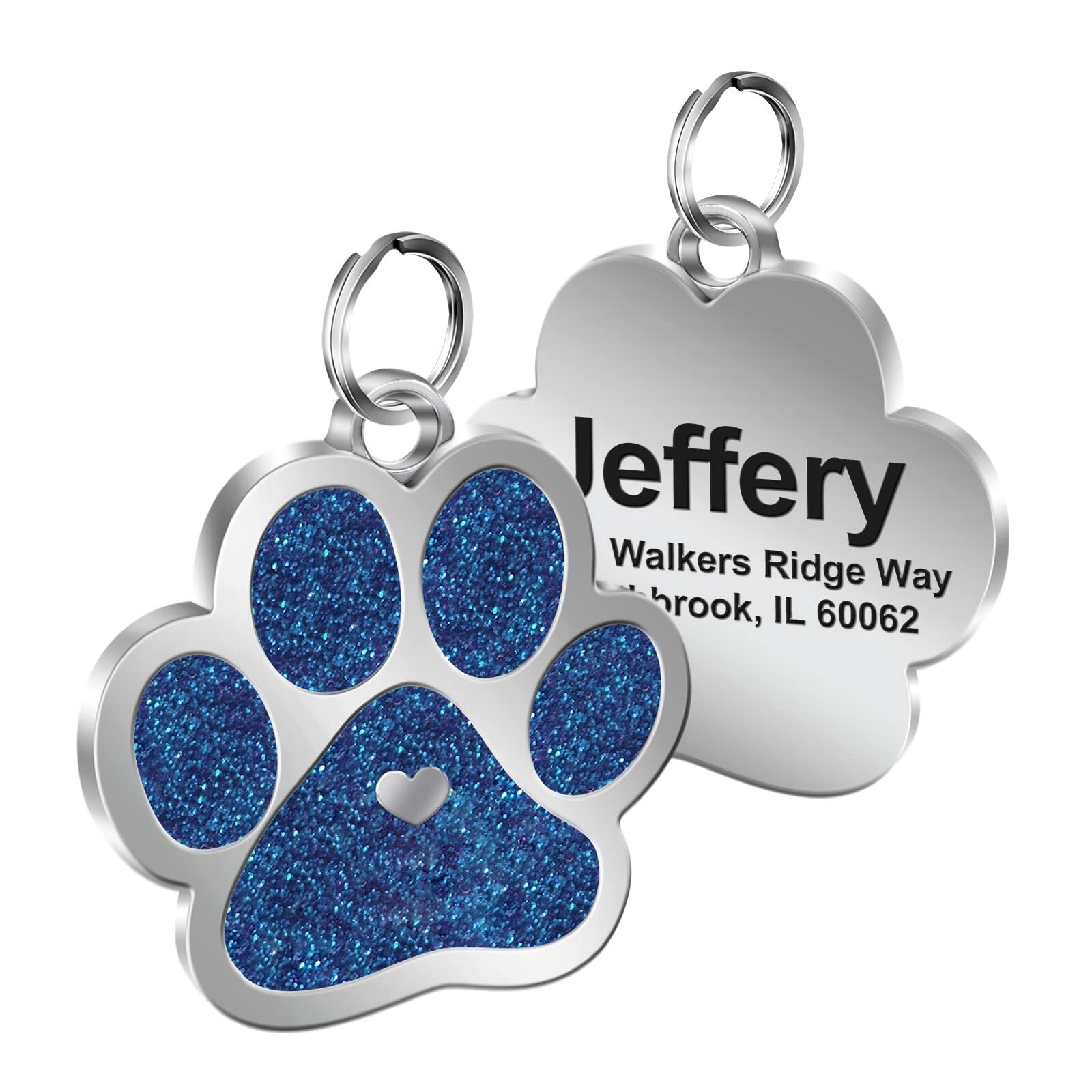 Personalized Pet ID Tag, Paw Dog Tag, Custom Cat Name Tag, Engraved Pet Tag, Pet Gift