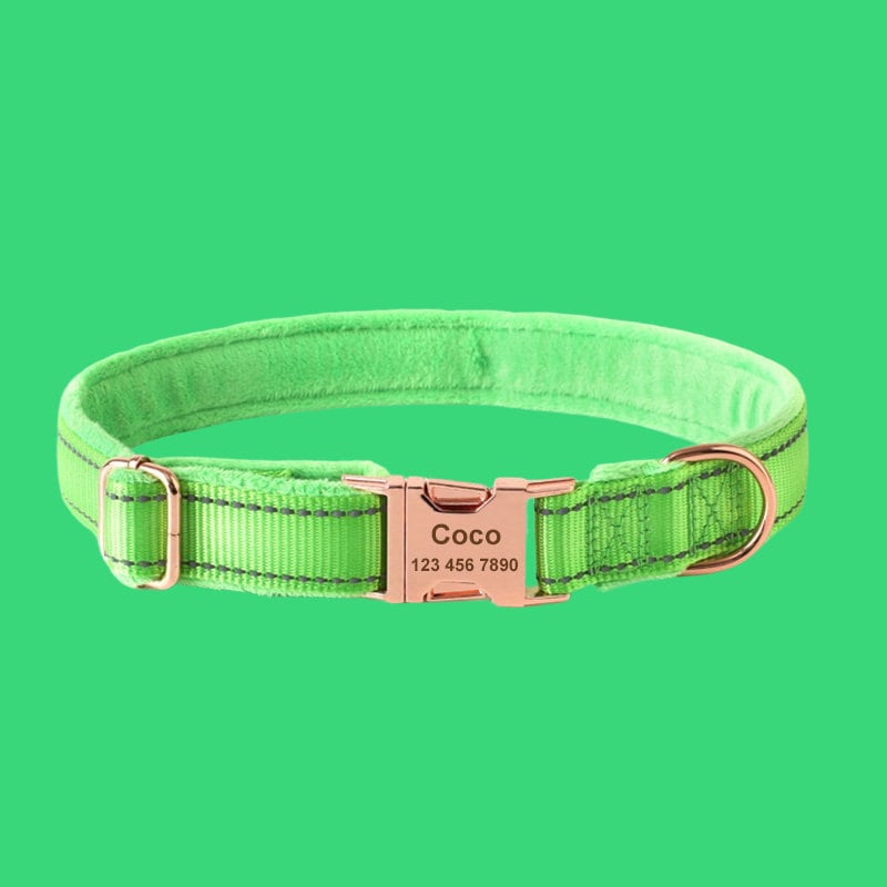 Reflective Engraved Custom Dog Collar, Soft Padded Quick Release Personalized Pet Collar, Dog Gift