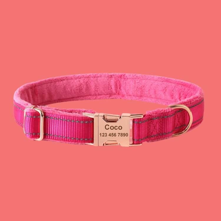 Reflective Engraved Custom Dog Collar, Soft Padded Quick Release Personalized Pet Collar, Dog Gift