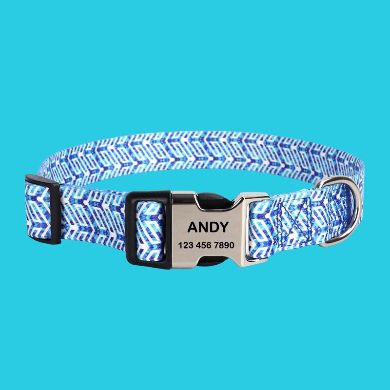 Personalized Dog Collar with Engraved ID Name and Phone Number, Colorful Custom Pet Collar, Customized Dog Collars for Puppy, Dog Gift