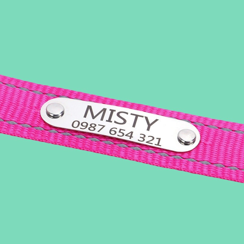 Custom Nylon Dog Collar - Reflective Personalized Dog Collar with Pet Name and Phone Number, Dog Gift