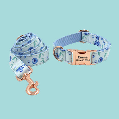 a dog collar and leash with a name tag