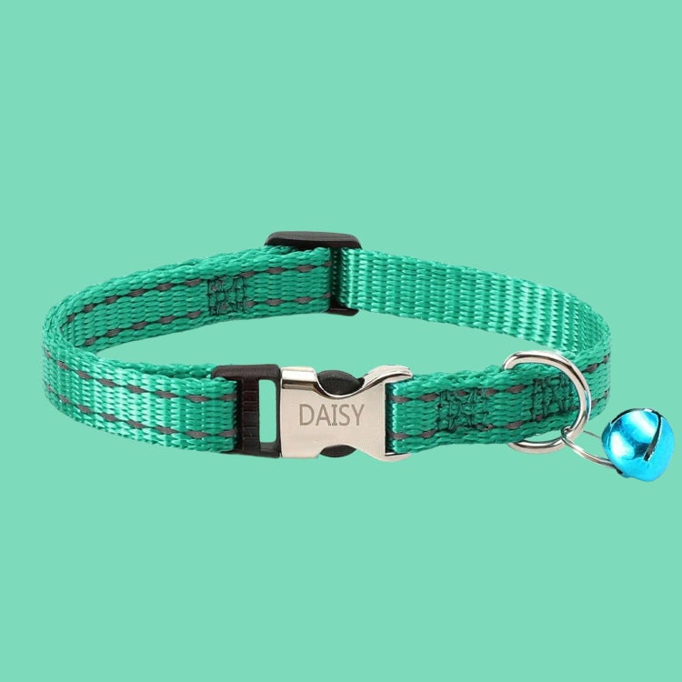 Personalized Cat Collar - Adjustable Reflective Custom Kitten Collar with Bell, Cat Gift, Kitten Gift