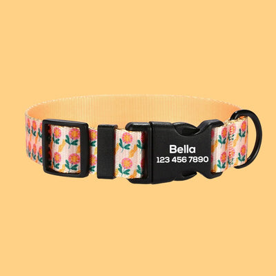 a dog collar with flowers on it